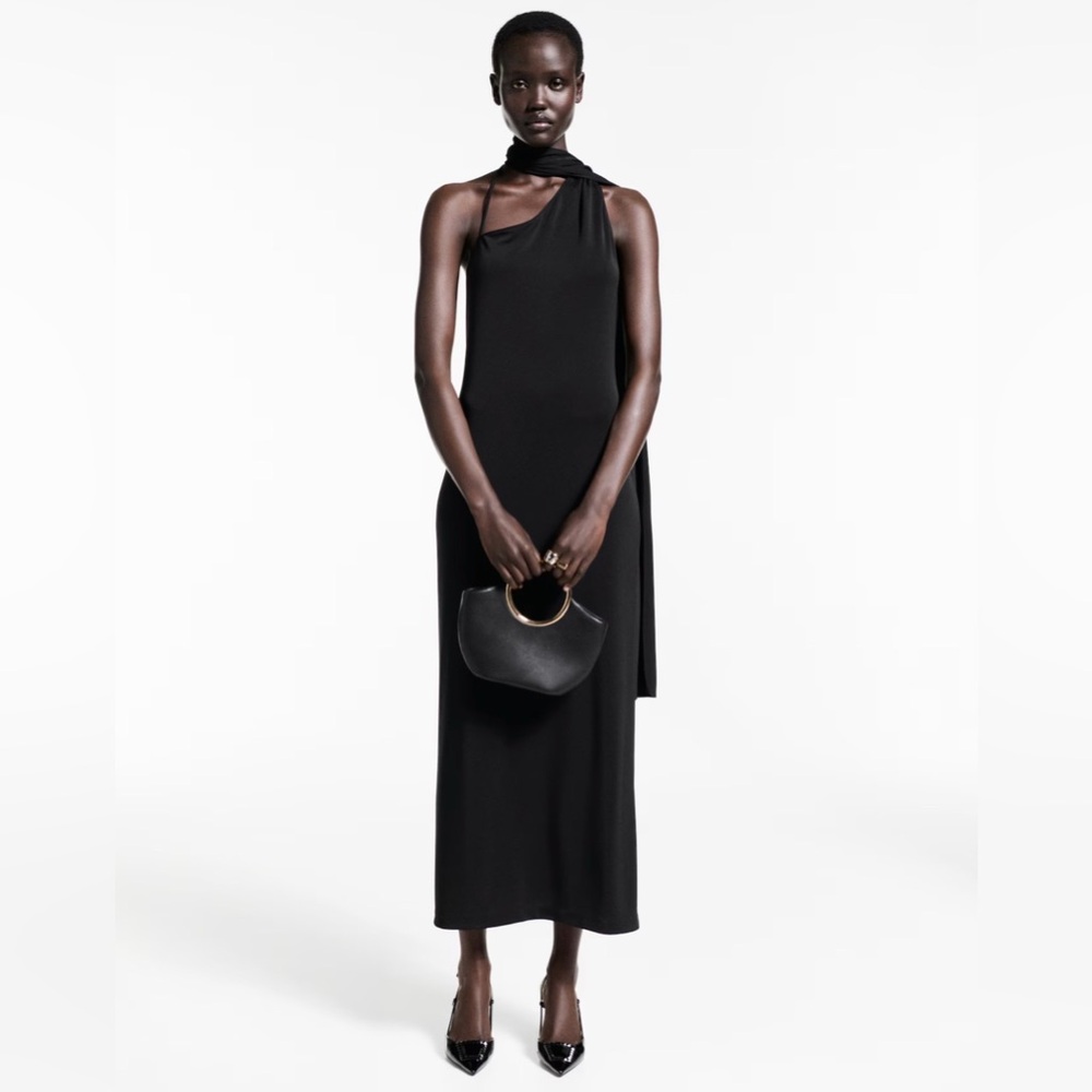 Mango ASYMMETRICAL BOW-NECK DRESS